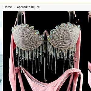 Aphrodite BIKINI Gorgeous Rhinestone Bikini Size Small